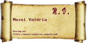 Mezei Valéria névjegykártya